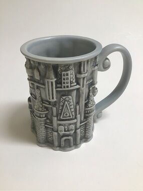 Disney Cinderella's Castle Coffee Mug Beer Tankard 3D Sculpted Large Gray MINT